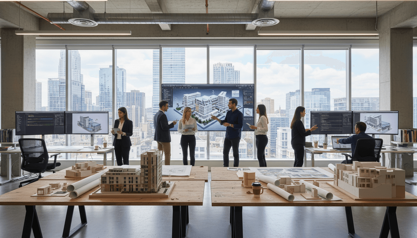 Collaboration entre étudiants en architecture sur projet numérique